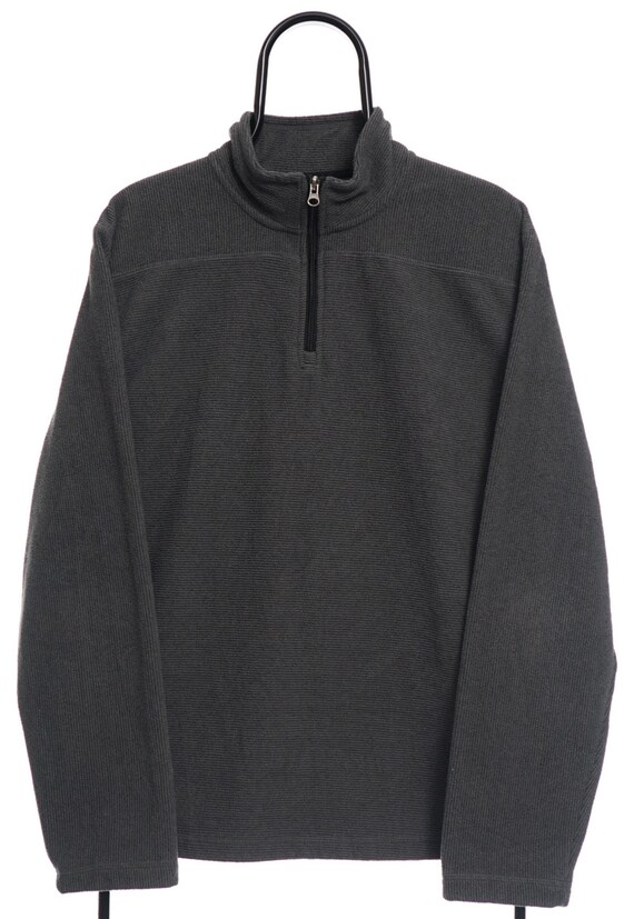 Vintage Faded Glory Grey Stripe Quarter Zip Fleece Large Etsy