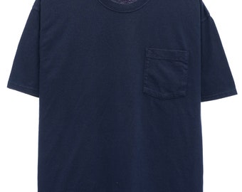 Vintage Dickies Logo Workwear Navy TShirt - Medium