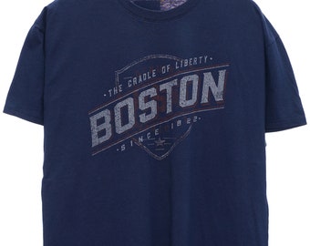 Vintage Boston Graphic Navy TShirt - X Large