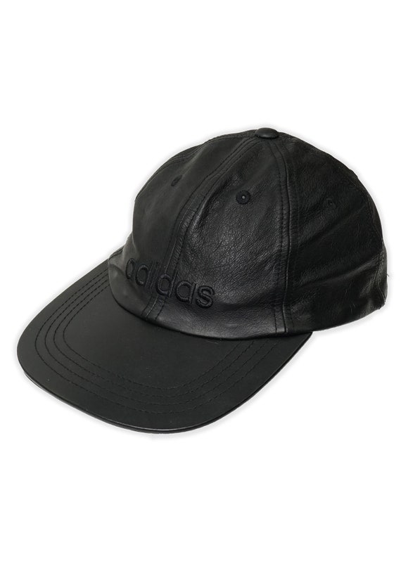 black leather adidas hat
