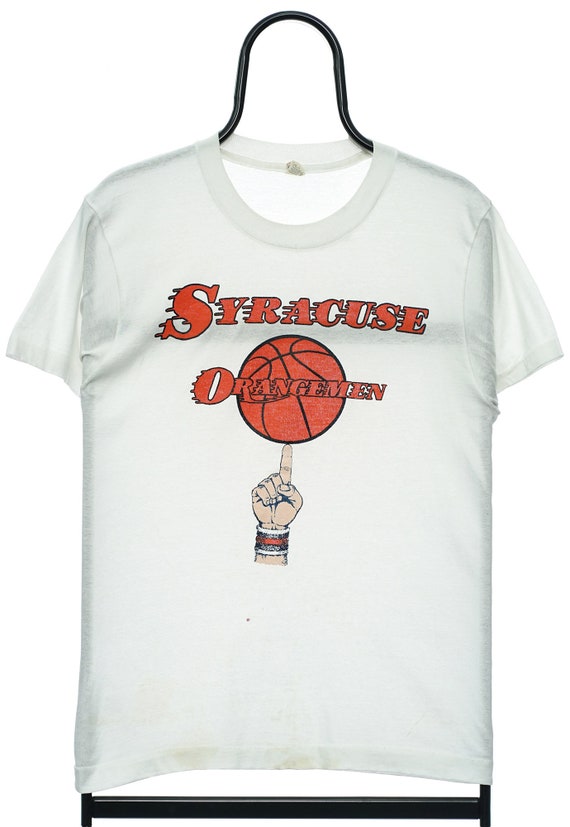 Vintage 80s NCAA Syracuse Orangemen White Graphic… - image 1