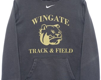 Vintage Nike Wingate Graphic Grey Hoodie - Medium