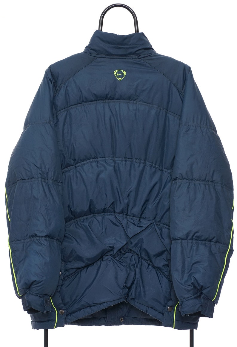 Vintage Nike FC Barcelona Navy Puffer jas Groot - Etsy BelgiÃ«