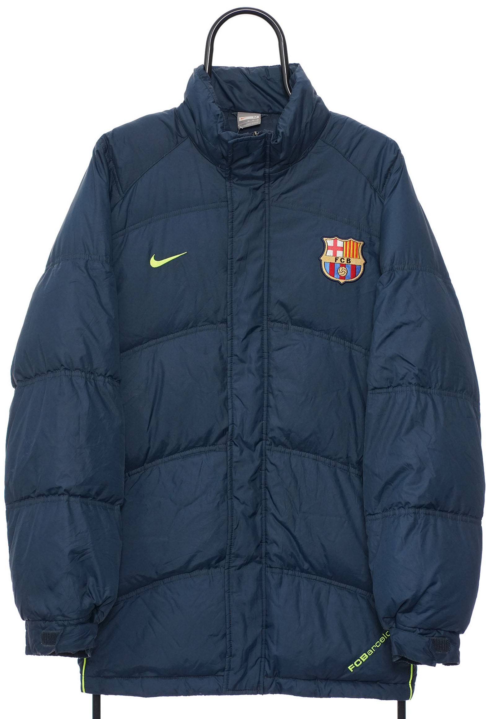 Vintage Nike FC Barcelona Navy Puffer Coat Large - Etsy