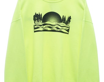 Vintage Coldwater Lake Graphic Yellow Sweatshirt - XX Large