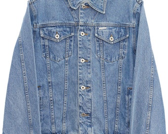 Vintage Jack Moody Button Up Trucker Style Blue Jacket - Large