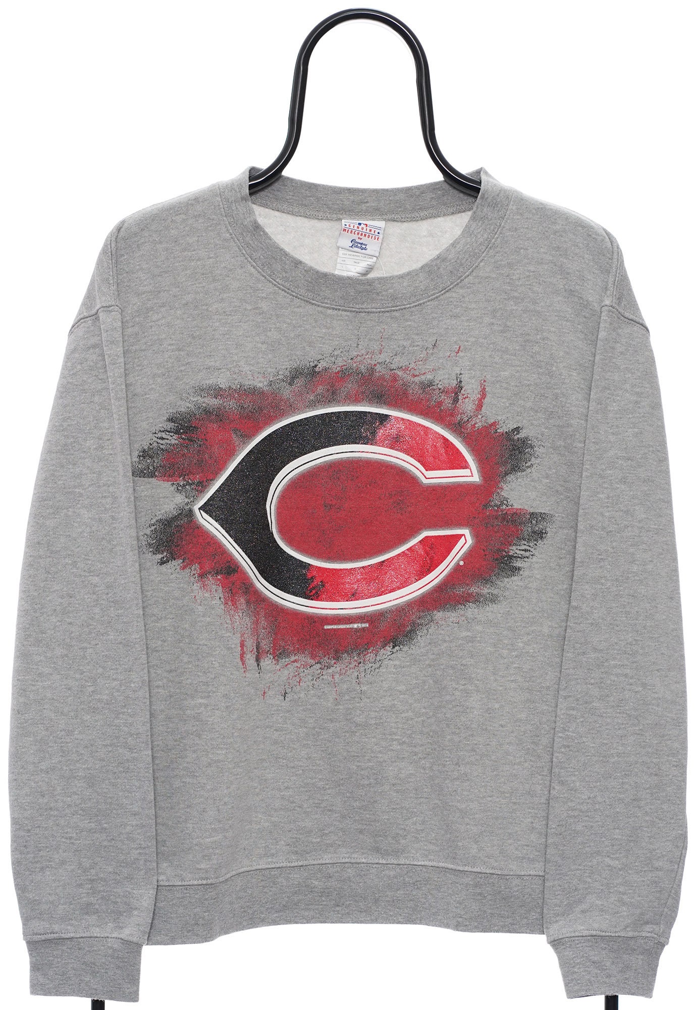 Vintage Cincinnati Reds Graphic Grey Sweatshirt - Womens Large