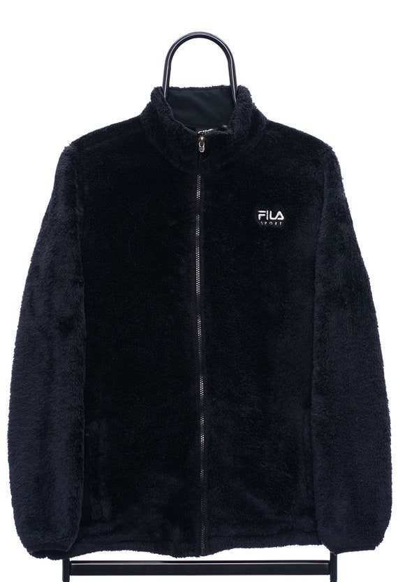 Vintage Fila Sport Black Teddy Bear Fleece Womens Medium Etsy Ireland