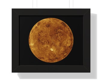 Spectacular Venus Portrait Poster - Cloudless View, High-Res Planet Art (14"x11")