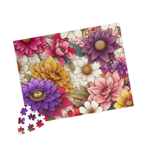 Floral Jigsaw Puzzle: Colorful Flower Art, Relaxing Home Activity