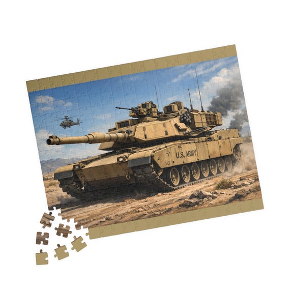 M1 Abrams Tank Jigsaw Puzzle 110-252-520 Piece Military Armor Scene Army War Hobby Gift