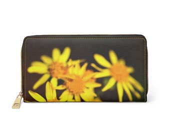 Zippered Wallet - Yellow Flowers