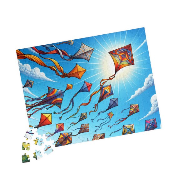 Colorful Kite Puzzle: Fun Family Activity (110/252/520-Piece Options)