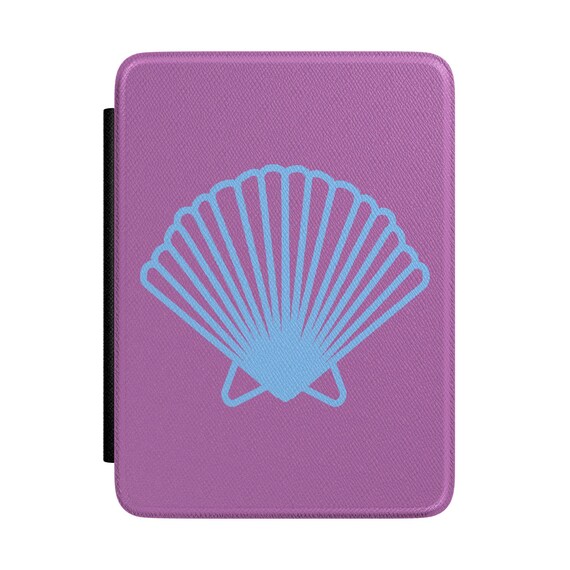 Blue Seashell Kindle Case - Purple Nautical Beach Cover for E-reader, Ocean Lover Gift