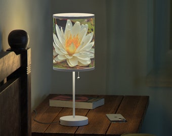 Table Lamp,  Lotus Flower Print
