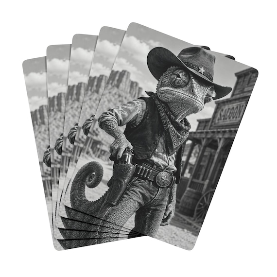 Cowboy Lizard Playing Cards - Western Reptile Poker Deck