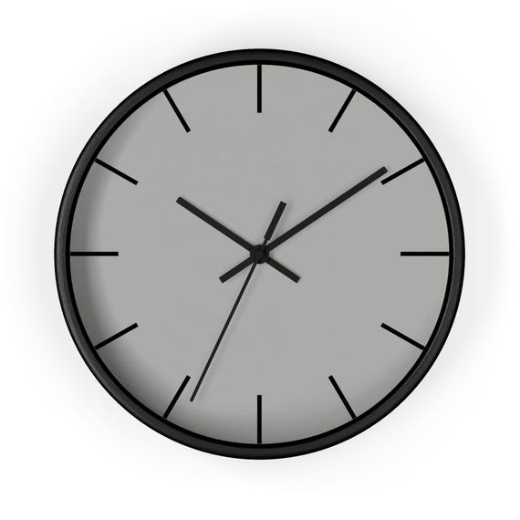 Minimal Modern Wall Clock Black Frame Simple Marker Face Home Office Decor Gift