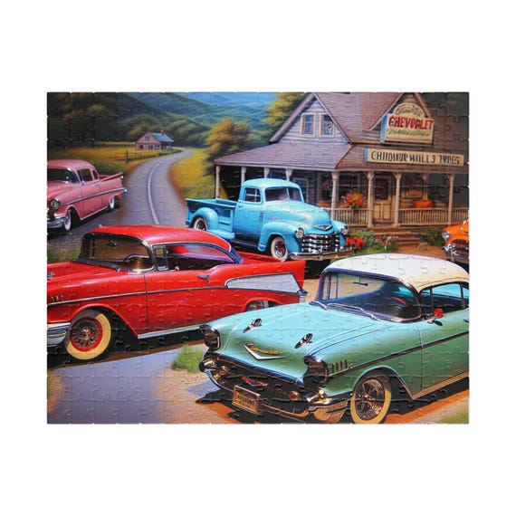 Retro Automobile Jigsaw Puzzle: Nostalgic Gift for Car Enthusiasts, Family Game Night Fun, Collectible Decor