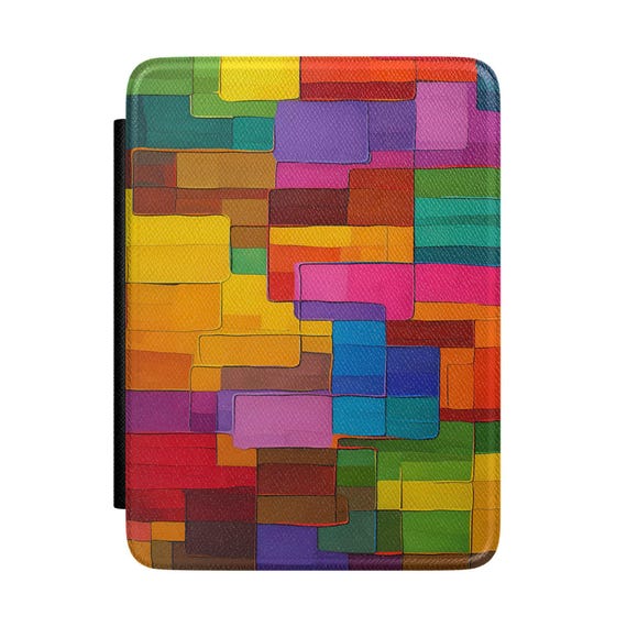 Color Block Mosaic Kindle Case | Geometric Abstract E-Reader Cover