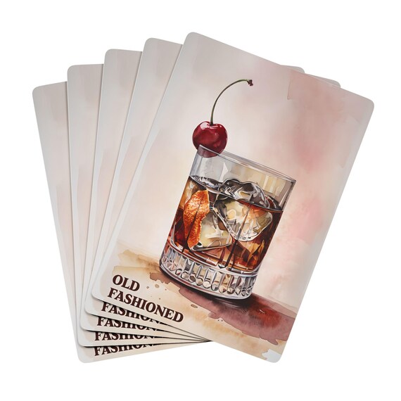 Old Fashioned Cocktail Custom Playing Cards | Whiskey Drink Card Deck