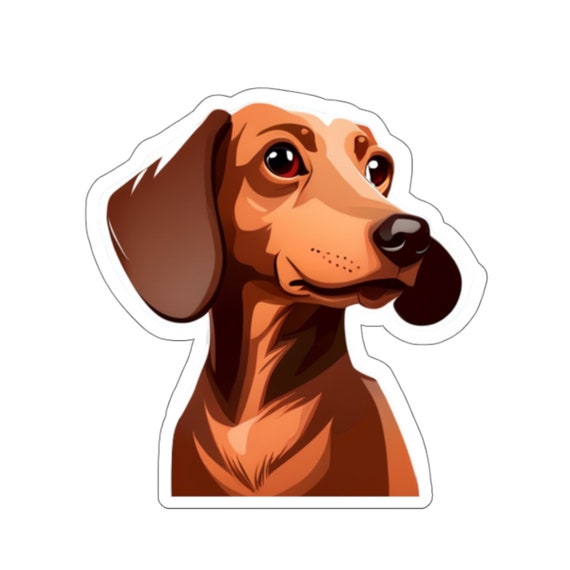 Charming Dachshund Vinyl Decal: Adorable Dog Sticker for Pet Lovers, Laptops, Cars & Home Decor