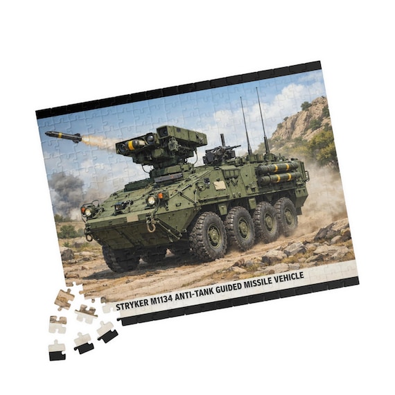 Stryker M1134 Missile Vehicle Puzzle – Military Armored Jigsaw (110/252/520 Pieces)