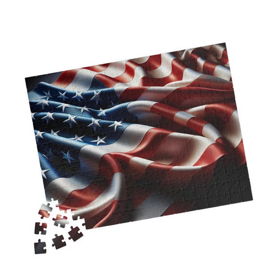 American Flag Jigsaw Puzzle: Patriotic Family Game Night