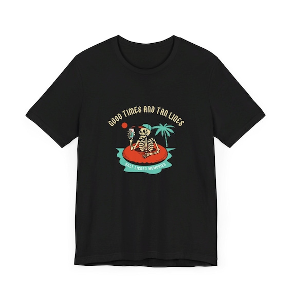 Good Times and Tan Lines Cotton Summer Tee Shirt - Beach Vibes