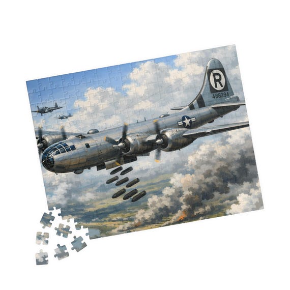 B-29 Superfortress Bombing Run Puzzle 110/252/520-piece | WWII Bomber Jigsaw