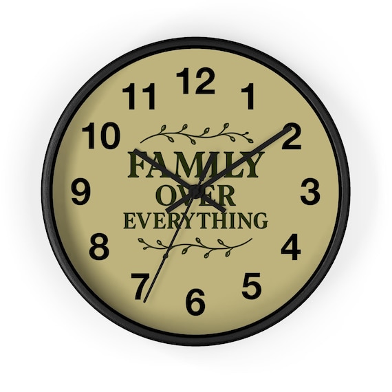 Family Over Everything Rustic Farmhouse Wall Clock | Kitchen Living Room Home Decor Housewarming Gift