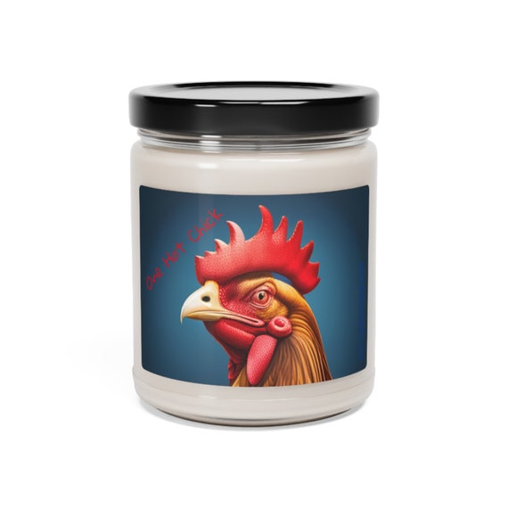 Scented Soy Candle-9oz-"One Hot Chick"-Natural Soy Wax-Cotton Wick-Glass Jar-Farmouse Decor-Gift Idea