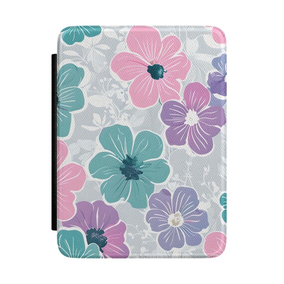 Pastel Floral Kindle Case | Pink Teal Purple Flower Sleeve