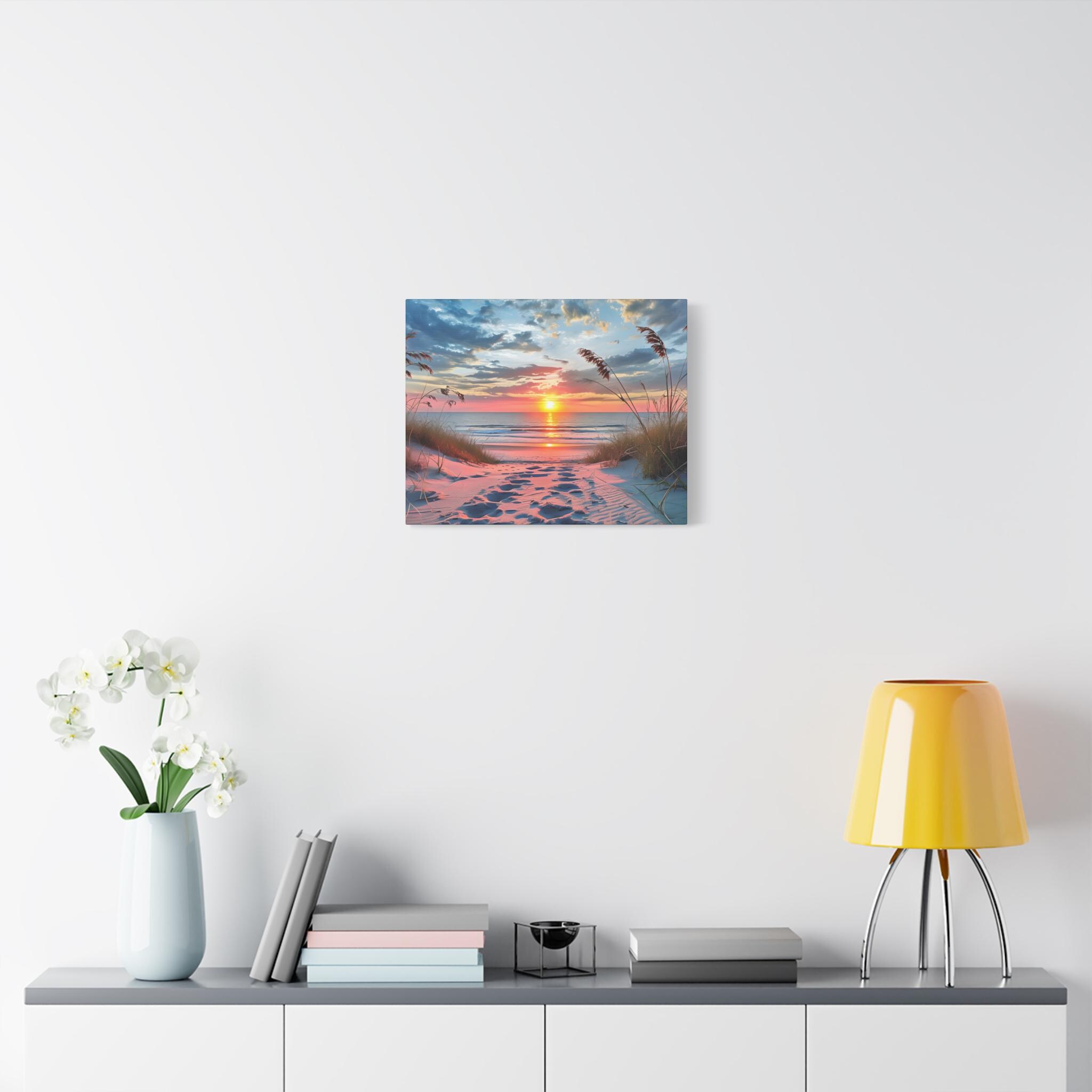 Sunset Beach Canvas Print: Coastal Wall Art for Relaxing Nautical Home ...