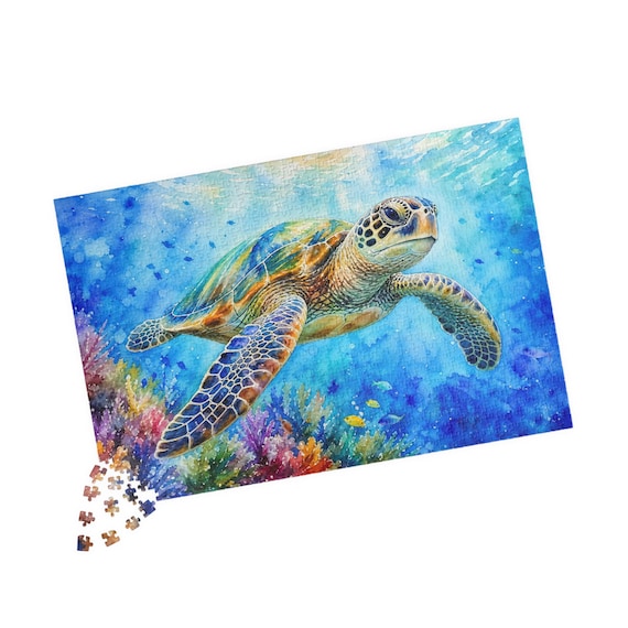 1014 Piece Sea Turtle Jigsaw Puzzle – Ocean Wildlife Art, Beach House Decor