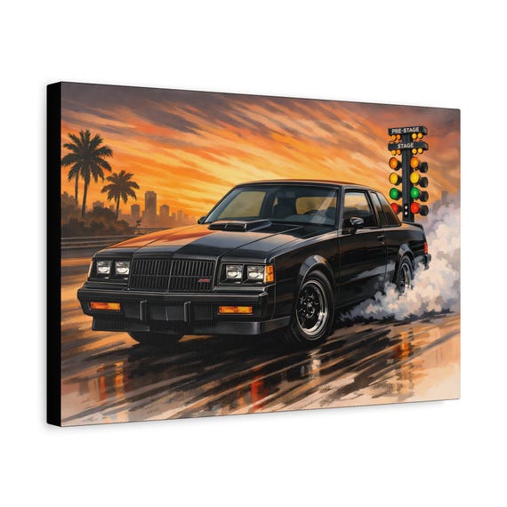 1986 Buick Grand National Canvas Print | Matte Stretched Wall Art | Mancave Decor