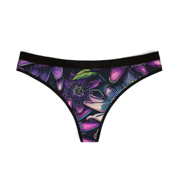 Floral Print Thongs for Women, Comfortable Lingerie, Stylish Undergarments, Perfect for Everyday Wear, Gifts for Her