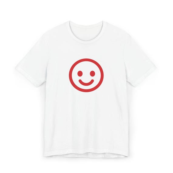 Smiley Face Unisex Jersey T-Shirt, Casual Wear, Gift for Friends, Positive Vibes, Everyday Comfort, Happy Mood