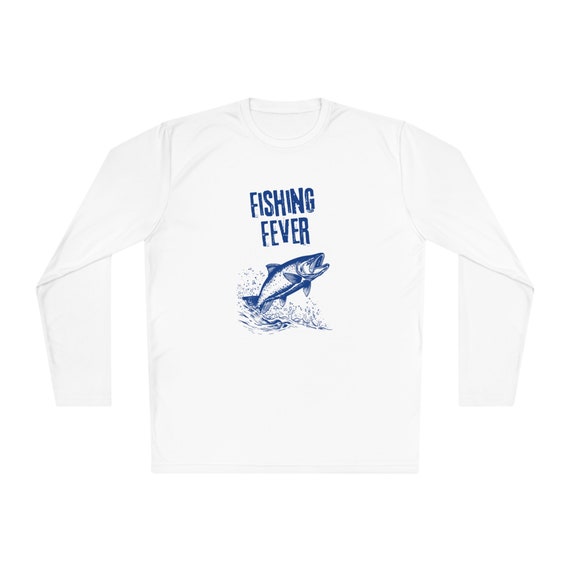 Breathable Angler's Long Sleeve Shirt - Unisex Fishing Fever Graphic Tee in Multiple Colors