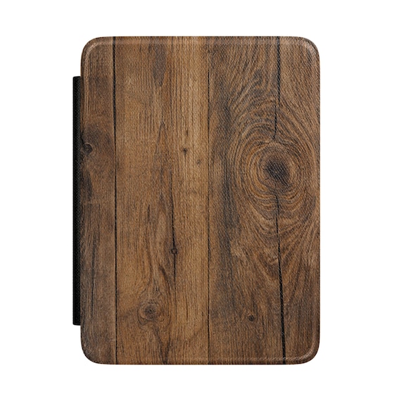 Rustic Wood Grain Kindle Case – PU Leather E-Reader Cover (7" Paperwhite)