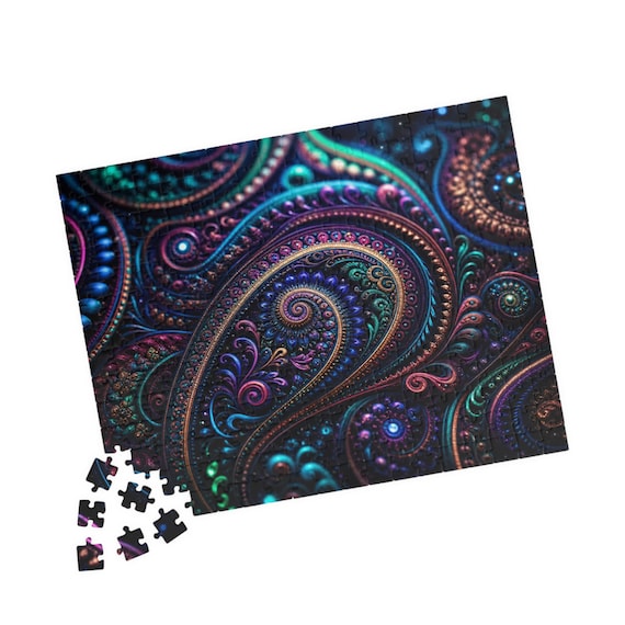 Paisley Fractal Jigsaw Puzzle – 110-1014 Pieces, Glossy Art, Mindful Relaxation (Choice of Pieces)