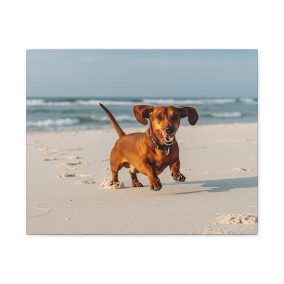 Wall Art, Canvas Decor, Dog Lover Gift, Home Decoration, Custom Dog Art, Perfect for Dog Parents, Mahogany Dachshund