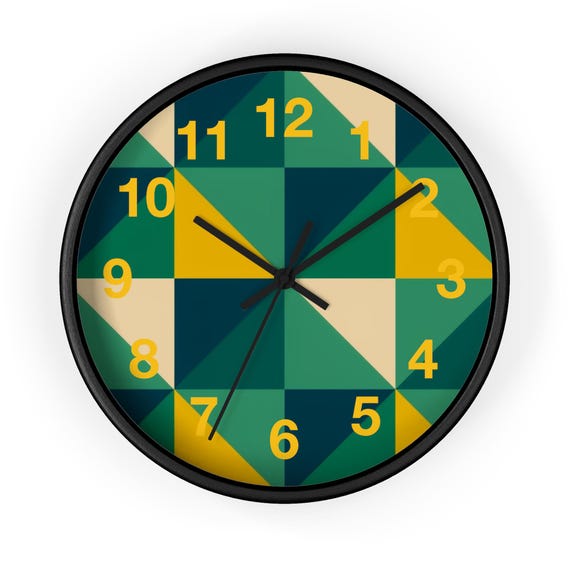 Geometric Wall Clock: Vibrant Modern Home Decor Accent
