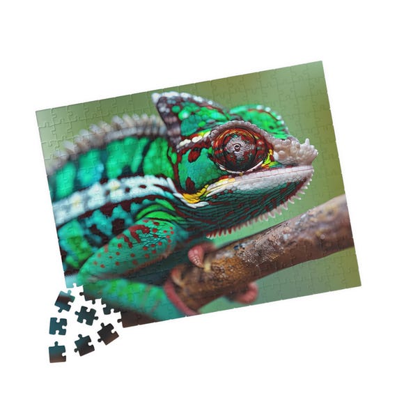 Colorful Chameleon Jigsaw Puzzle: Fun Family Game Night