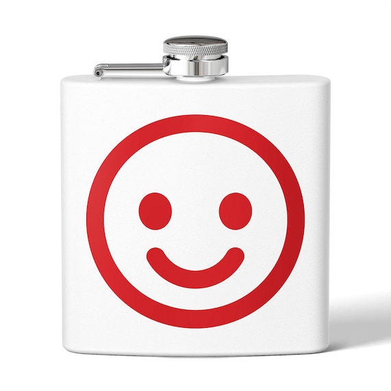 6oz Stainless Steel Smiley Flask - Cheerful Drinking Companion for Parties, Groomsmen & Outdoor Adventures