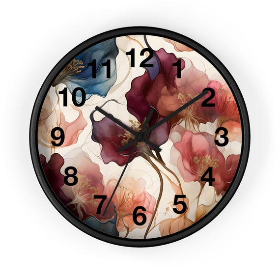 Floral Wall Clock: Modern Home Decor, Silent Movement