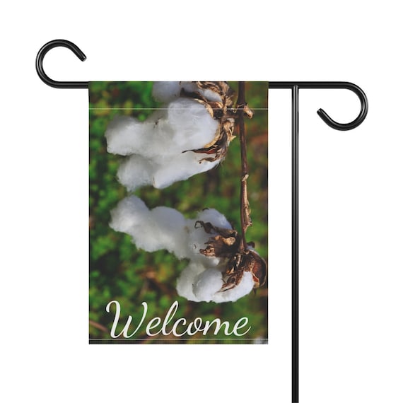 Georgia Cotton Print Welcome Garden Flag - Southern Outdoor Yard Decor for Farmhouse & Country Living