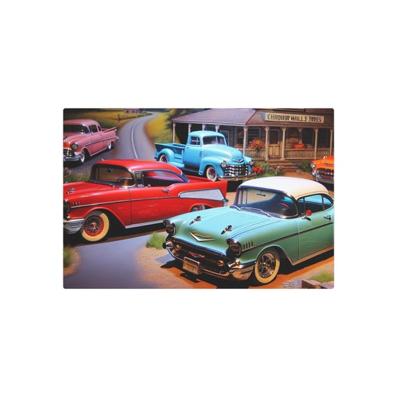 Vintage Car Metal Art Sign | Automotive Nostalgia Home Decor | Gift for Car Lovers | Garage Wall Art | Retro Decor