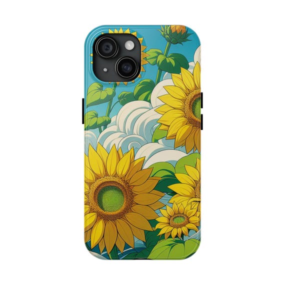 Sunflower Print Phone Case for iPhone and Samsung Galaxy - Floral Protective Cover