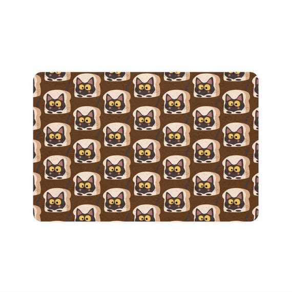 Stylish 12' x 18' Pet Food Mat for Cats - Cute Addition to Your Kitty's Dining Area