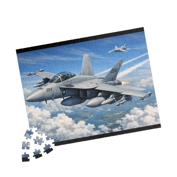 F/A-18 Fighter Jet Puzzle 110/252/520 Piece Military Aircraft Jigsaw Aviation Enthusiast